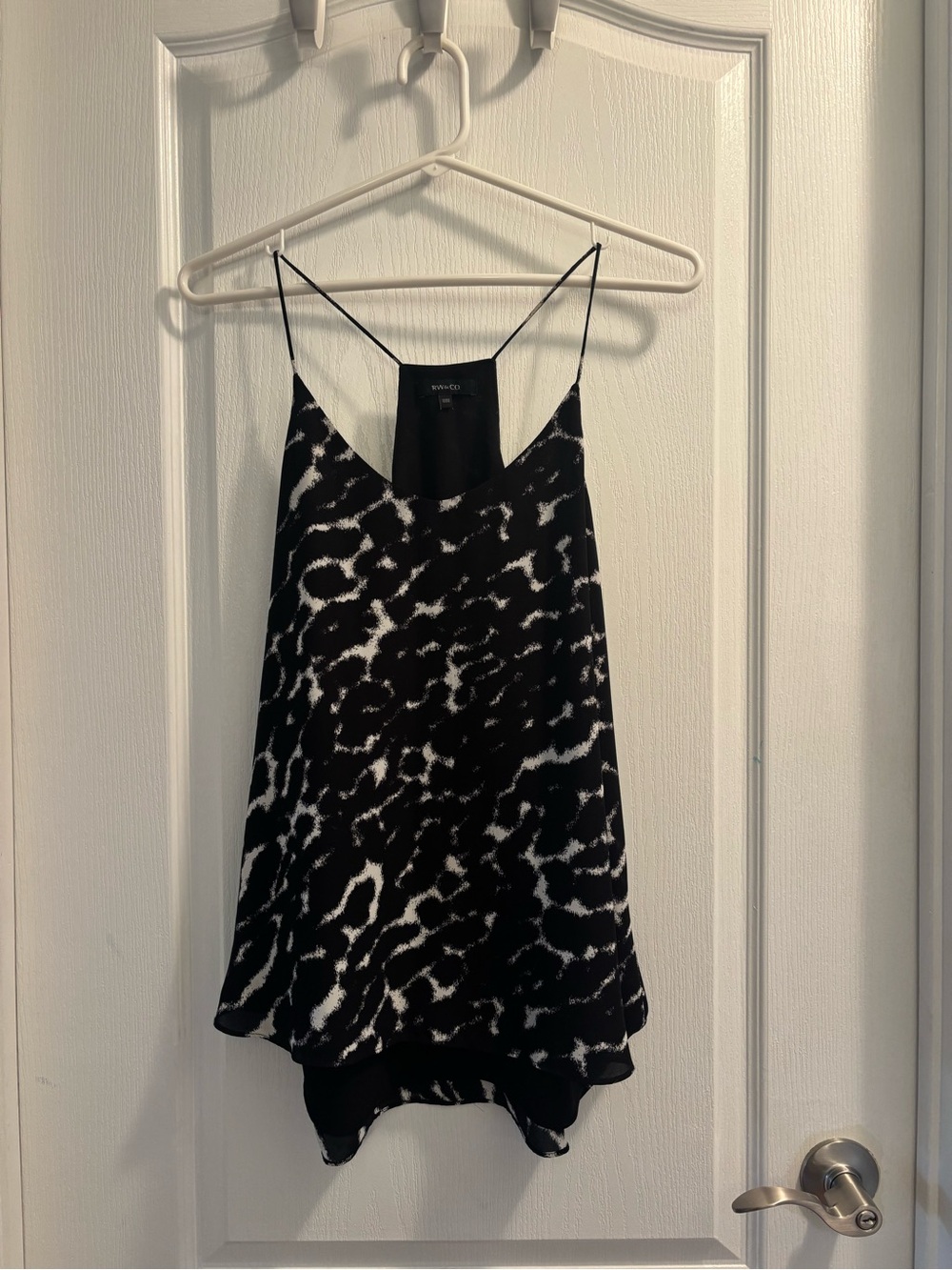 RW&CO. Black and White Printed Satin Cami